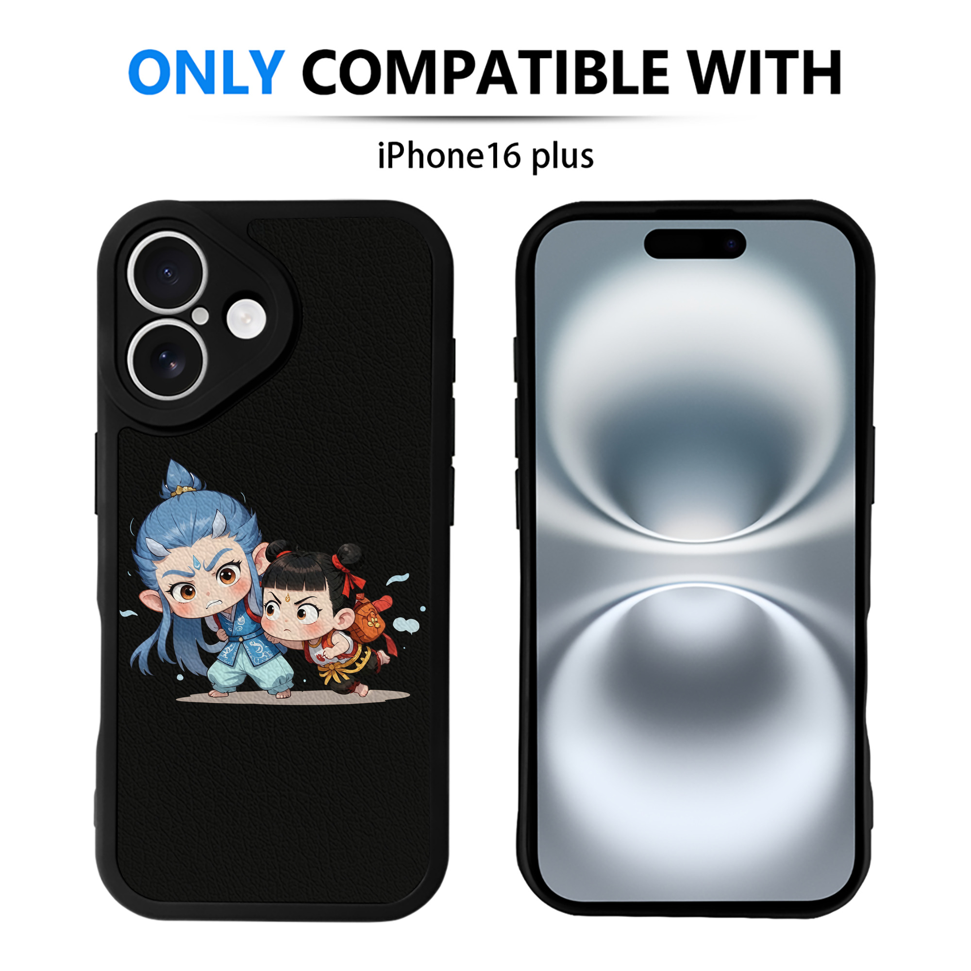 （画像用） Ne Zha 2 ナタ 魔童の大暴れ 【iPhone 16シリーズ対応】シリコンスマホケース（レザー調） 材質：シリコン